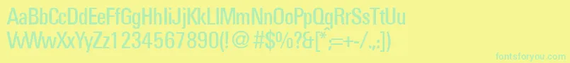 fuente UniversalcondbNormal – Fuentes Verdes Sobre Fondo Amarillo