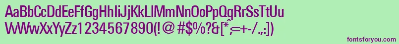 UniversalcondbNormal Font – Purple Fonts on Green Background