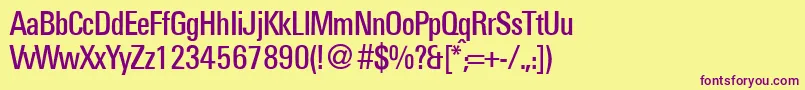 UniversalcondbNormal Font – Purple Fonts on Yellow Background