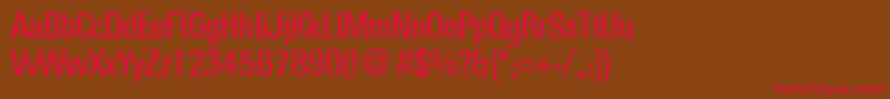 UniversalcondbNormal Font – Red Fonts on Brown Background