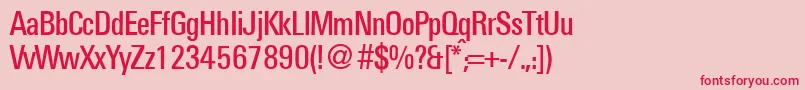 UniversalcondbNormal Font – Red Fonts on Pink Background