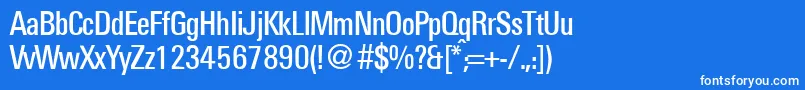 UniversalcondbNormal Font – White Fonts on Blue Background
