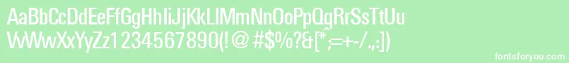 Lisätietoja UniversalcondbNormal-fontista UniversalcondbNormal-fontti – valkoiset fontit vihreällä taustalla