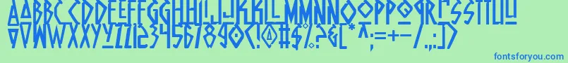 Native Font – Blue Fonts on Green Background