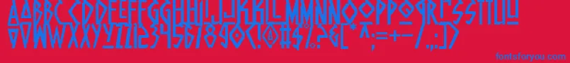 Native Font – Blue Fonts on Red Background