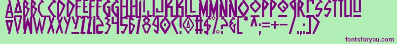 Native-Schriftart – Violette Schriften auf grünem Hintergrund