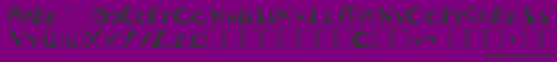 Pussyfoo-Schriftart – Schwarze Schriften auf violettem Hintergrund