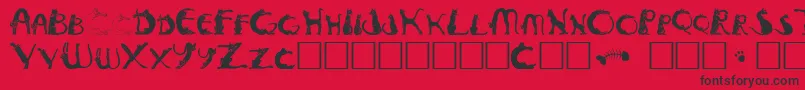 Pussyfoo Font – Black Fonts on Red Background