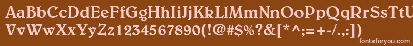BelwestdMedium Font – Pink Fonts on Brown Background