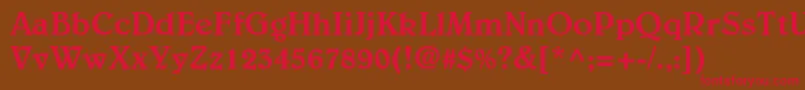 フォントBelwestdMedium – 赤い文字が茶色の背景にあります。