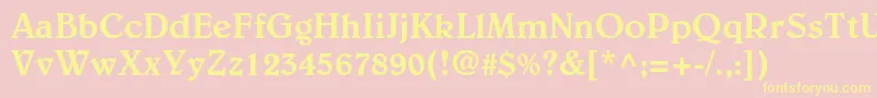 BelwestdMedium-Schriftart – Gelbe Schriften auf rosa Hintergrund