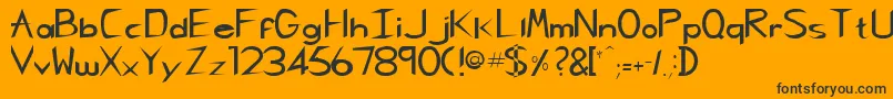 RebeccaRegular Font – Black Fonts on Orange Background