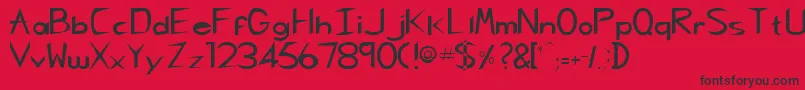 RebeccaRegular Font – Black Fonts on Red Background