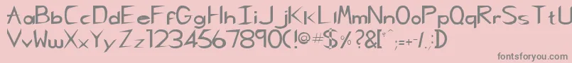 フォントRebeccaRegular – ピンクの背景に灰色の文字