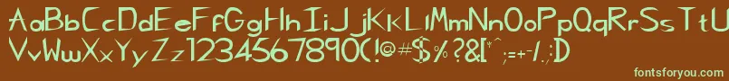 RebeccaRegular Font – Green Fonts on Brown Background