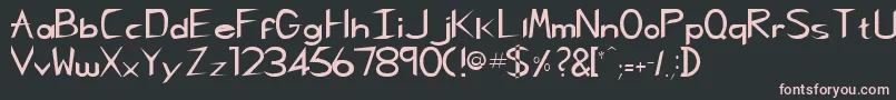 フォントRebeccaRegular – 黒い背景にピンクのフォント
