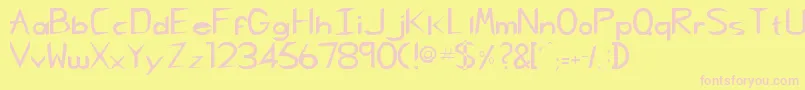 RebeccaRegular-Schriftart – Rosa Schriften auf gelbem Hintergrund