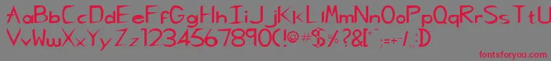 フォントRebeccaRegular – 赤い文字の灰色の背景