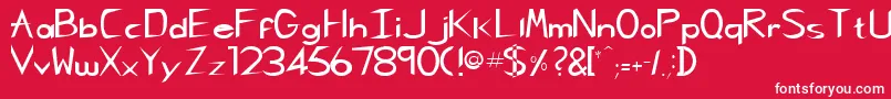 フォントRebeccaRegular – 赤い背景に白い文字
