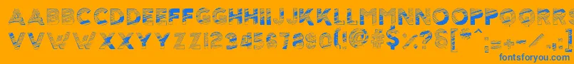 ScolarshipT Font – Blue Fonts on Orange Background