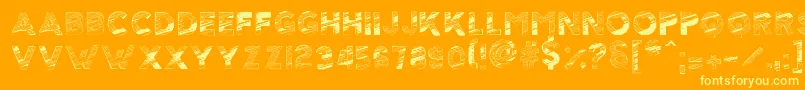 ScolarshipT-Schriftart – Gelbe Schriften auf orangefarbenem Hintergrund