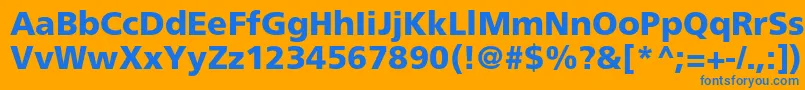 FrutigerLt75Black Font – Blue Fonts on Orange Background