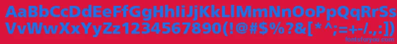 FrutigerLt75Black Font – Blue Fonts on Red Background