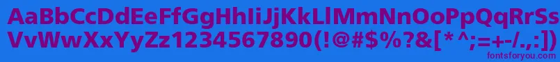 FrutigerLt75Black Font – Purple Fonts on Blue Background