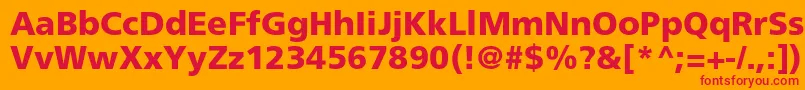 FrutigerLt75Black Font – Red Fonts on Orange Background