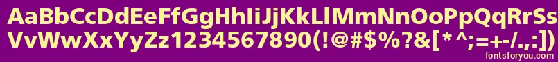 FrutigerLt75Black Font – Yellow Fonts on Purple Background