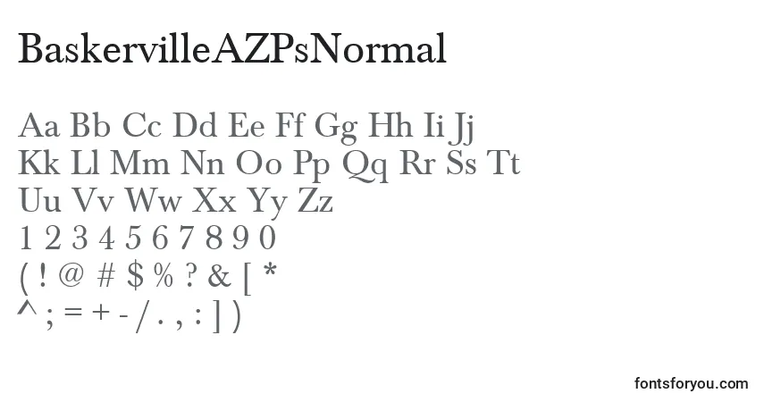 Fuente BaskervilleAZPsNormal - alfabeto, números, caracteres especiales