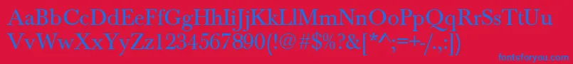BaskervilleAZPsNormal Font – Blue Fonts on Red Background