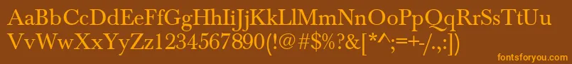 BaskervilleAZPsNormal Font – Orange Fonts on Brown Background