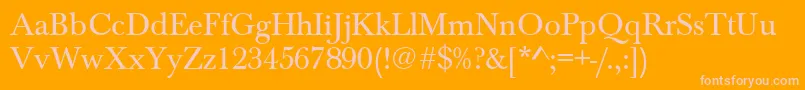 BaskervilleAZPsNormal Font – Pink Fonts on Orange Background
