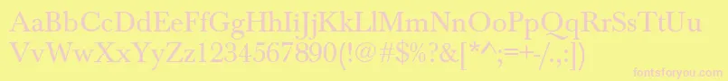 BaskervilleAZPsNormal Font – Pink Fonts on Yellow Background