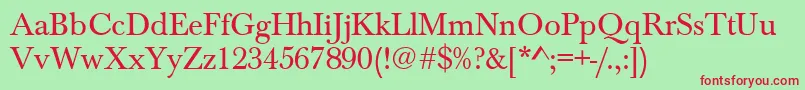 BaskervilleAZPsNormal Font – Red Fonts on Green Background