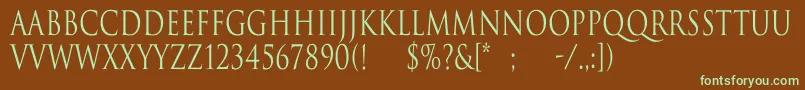 TrajanNormalCn Font – Green Fonts on Brown Background