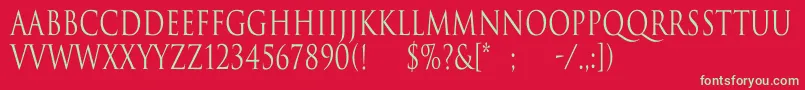 TrajanNormalCn Font – Green Fonts on Red Background