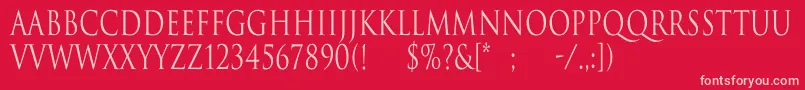 TrajanNormalCn Font – Pink Fonts on Red Background