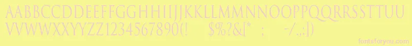 TrajanNormalCn Font – Pink Fonts on Yellow Background