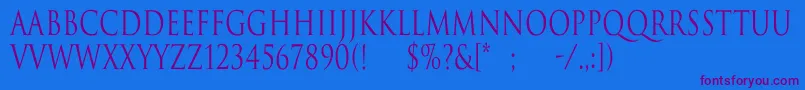 TrajanNormalCn-fontti – violetit fontit sinisellä taustalla