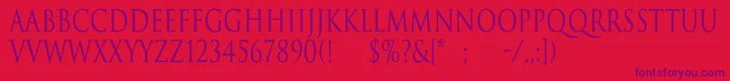 TrajanNormalCn Font – Purple Fonts on Red Background