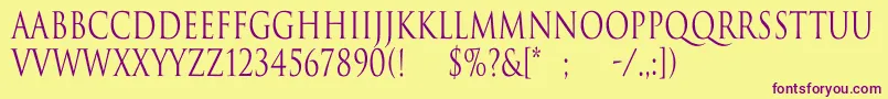 TrajanNormalCn Font – Purple Fonts on Yellow Background