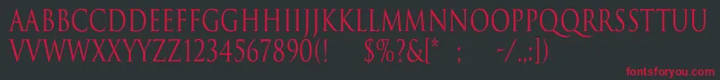 TrajanNormalCn Font – Red Fonts on Black Background