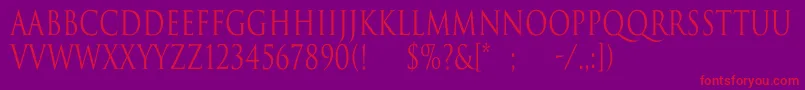 Шрифт TrajanNormalCn – красные шрифты на фиолетовом фоне