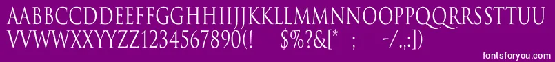 More about TrajanNormalCn Font TrajanNormalCn Font – White Fonts on Purple Background