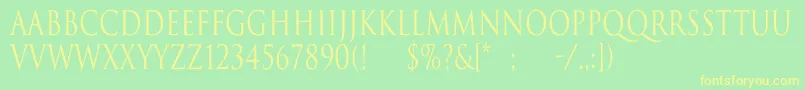 TrajanNormalCn Font – Yellow Fonts on Green Background