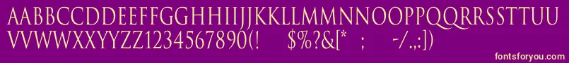 TrajanNormalCn Font – Yellow Fonts on Purple Background