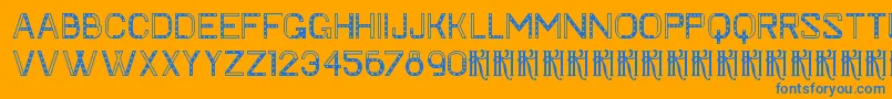 KhFaygt-fontti – siniset fontit oranssilla taustalla