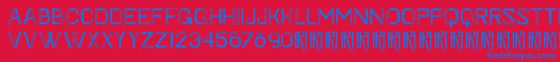 フォントKhFaygt – 赤い背景に青い文字